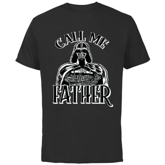 Star Wars Darth Vader Call Me Father Father's Day - Short Sleeve Cotton T-Shirt for Adults - Customized-Black