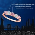 thumbnail image 2 of Gem Stone King 18K Rose Gold Plated Silver Pink Lab Grown Diamond and E - F Lab Grown Diamond Wedding-Bands Ring for Women | 1.29 Cttw | Round 4MM | Gemstone April Birthstone | Size 9, 2 of 6