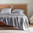 thumbnail image 2 of Sábanas de cama de tamaño completo, rayón, bambú, refrigeración, color gris plateado, 2 of 5