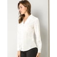 thumbnail image 4 of Blusa de estrellas con lunares brillantes dorados de manga larga metálica vintage para mujer blanco L, 4 of 6
