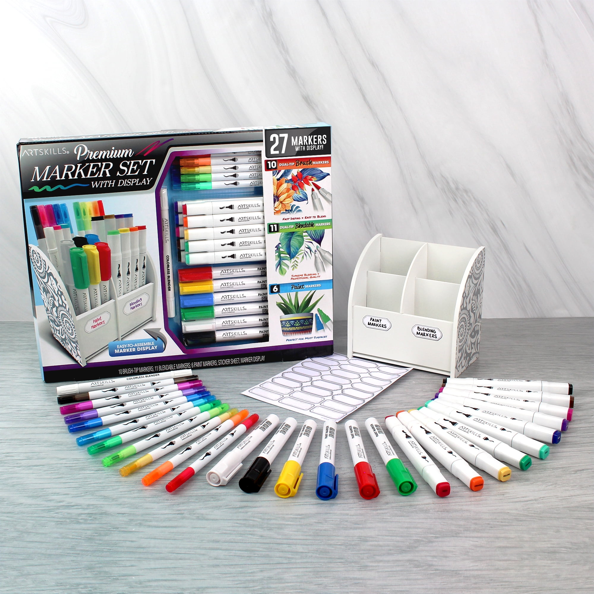 (3 pack) ArtSkills Premium Marker Set with Display, Coloring Sets for Teens
