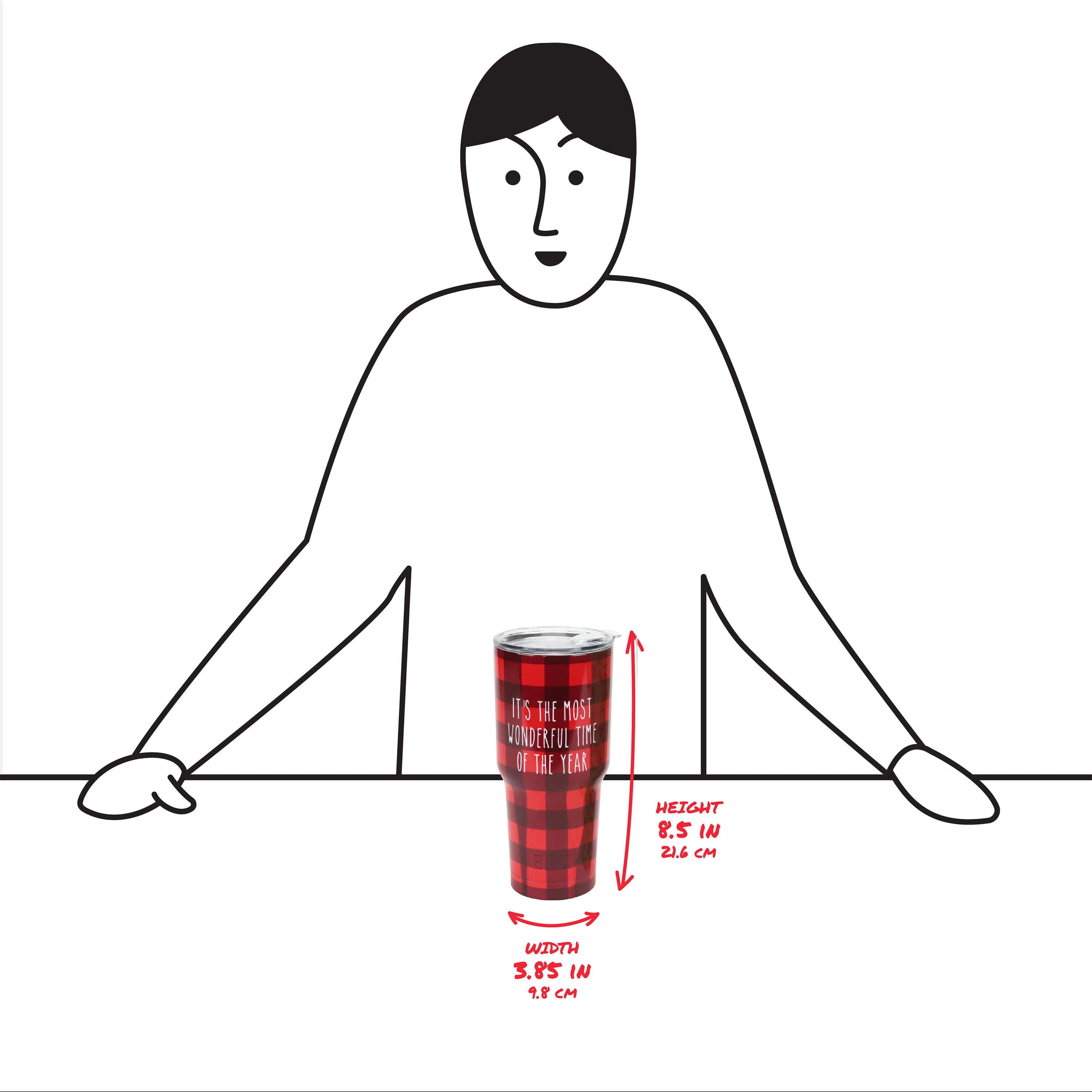 Built Holiday Tumblers 30oz Stainless Steel, Plaid and Holly Set of 2