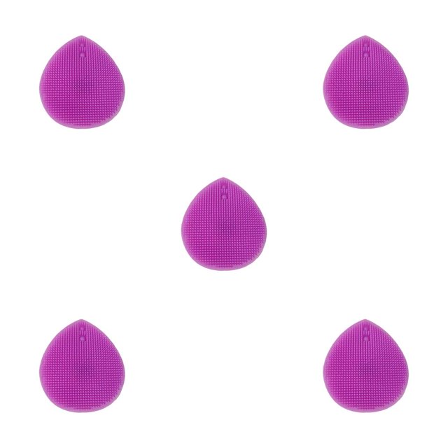 Vogacara cepillo de limpieza cómodo multifuncional material de silicona de gran tamaño herramienta de masaje cuidado de la piel herramientas de belleza Violeta 5piezas Vogacara CBP234172