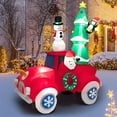 thumbnail image 1 of Costway 8FT Tall Inflatable Santa Claus Carrying Christmas Tree, Snowman on Red Truck, 1 of 7