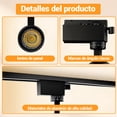 thumbnail image 4 of JWJ Cabezal de riel LED negro de 7 W, 3000 K cálido, ángulo de inclinación ajustable, luminaria de riel con ángulo de apertura de 90° para acento comercial, acabado negro,4pcs, 4 of 7