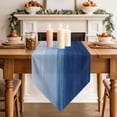 thumbnail image 3 of Table Runners 72 Inches Long, Navy Blue Ombre Cotton Linen Kitchen Dining Coffee Table Runner for Party Home Decor, Modern Abstract Art Ocean Oil Painting Tabletop Dresser Scarves Runner 16x72 Inch, 3 of 9