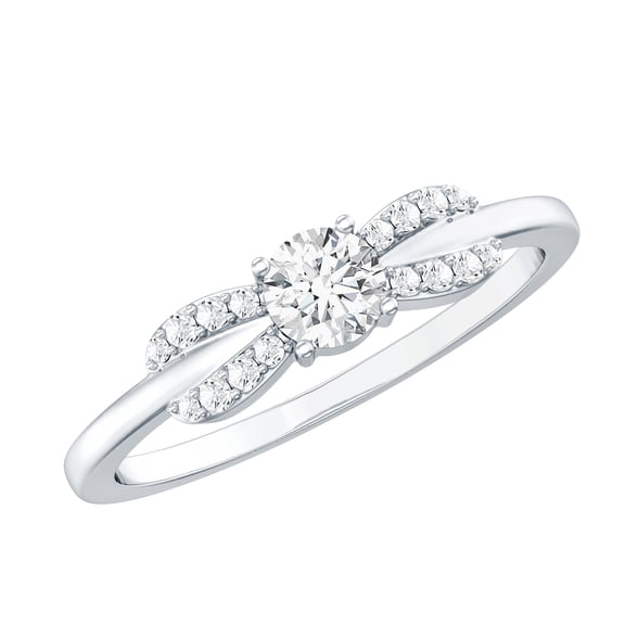 Rosec Jewels Lab Grown Diamond Promise Engagement Ring - EF-VS Quality - Ready to Gift, 925 Sterling Silver, US 4.00