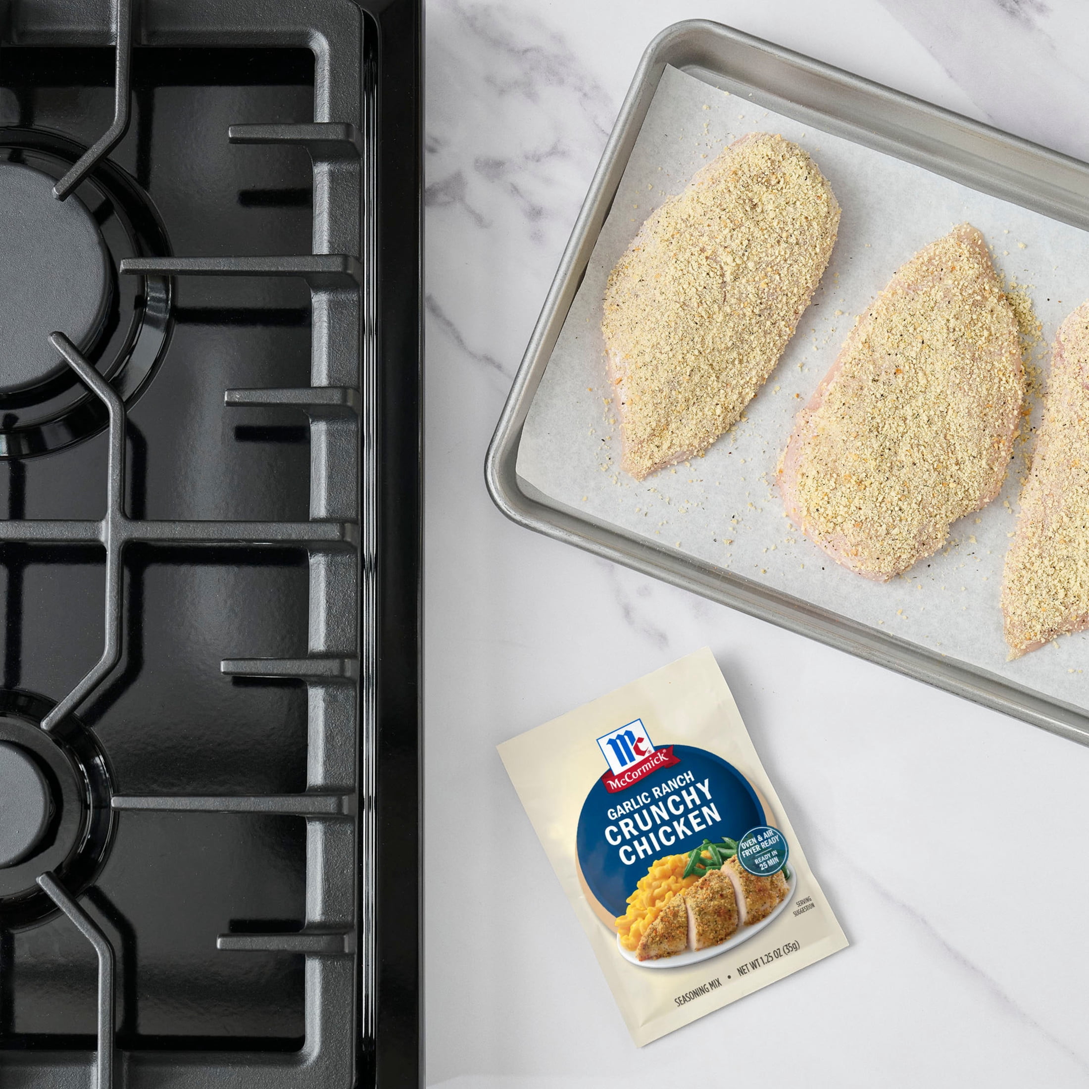 (4 pack) McCormick Garlic Ranch Crunchy Chicken Seasoning Mix, 1.25 oz Packet