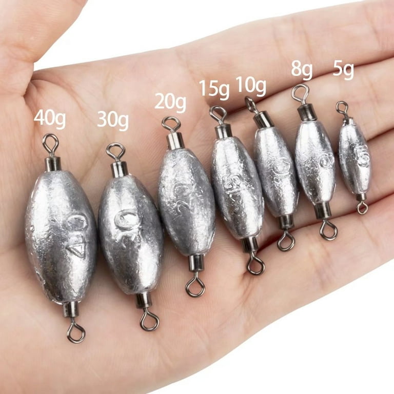 QualyQualy Fishing Weights Inline Weights Trolling Sinkers Swivel Weights  Quick Set Up Fishing Sinker with Inner Swivel Set 1/2oz 20pcs