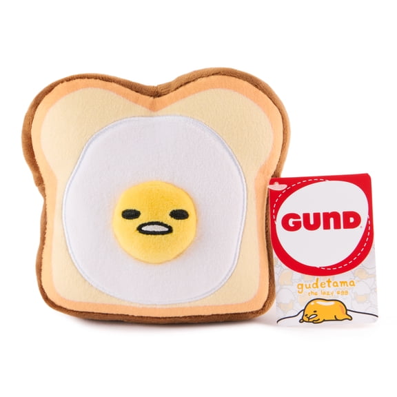 GUND Sanrio Gudetama The Lazy Egg Stuffed Animal, Gudetama Egg Toast Plush, 5