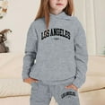 thumbnail image 2 of XUELUO Toddler Girls Outfits Sets Letters Los Angeles Print Hoodies With Jogger Pants Two Piece Little Girls Sports Tracksuits, 2 of 4