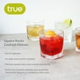 thumbnail image 3 of True Square Whiskey Glasses for Cocktails, Lowball Drinks, 9 oz, Set of 4, 3 of 6