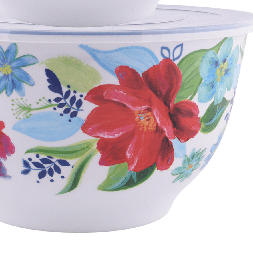 The Pioneer Woman Melamine Mixing Bowl Set, 10-Piece Set, Petal Party