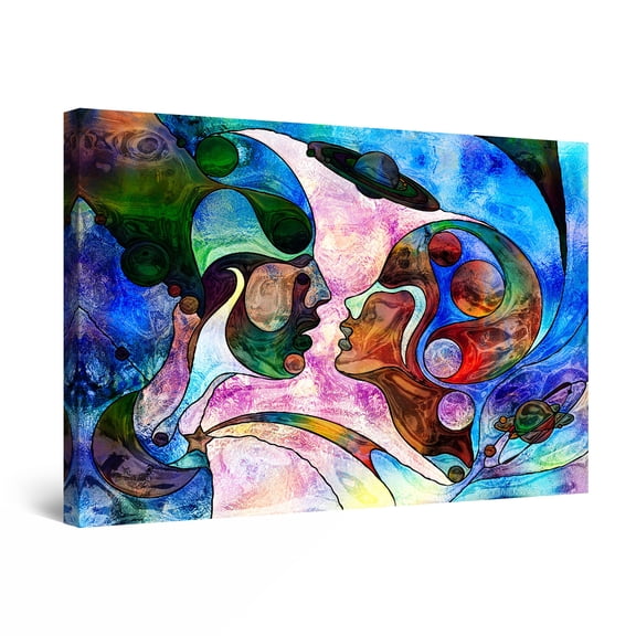 Startonight Canvas Wall Art Abstract - I Shall Look in your Big Blue Eyes Painting - Large Artwork Print for Living Room 32" x 48"