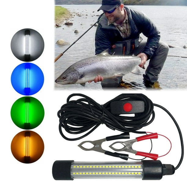 BetterZ Underwater LED Fishing Light Glowing Attract Fish with Clips