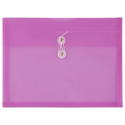 JAM Paper & Envelope Plastic Envelopes, 9 3/4 x 13, Lavender Purple, String Close, 12 per Pack