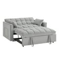 thumbnail image 6 of Convertible Chair Bed, 4 in 1 Convertible Sofa Bed Sleeper Chair with Adjustable Backrest & 2 Pillows, Built-in Side Pokcets & Handle, Pull Out Sofa Bed Couch Loveseat Sleeper for Small Space, Grey, 6 of 9