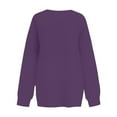 thumbnail image 5 of Dwellite Women's Casual Crewneck Sweatshirts Oversized Long Sleeve Cute Tunic Tops Loose Fitting Pullovers with Pocket Purple 2XL, 5 of 5