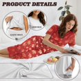 thumbnail image 6 of DISNIMO Maple Leaves Printed Womens Pajama Sets Soft Sleepwear 2 Piece Lounge Set Short Sleeve Tops and Capri Pant Pjs for Summer, S, 6 of 7