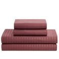 thumbnail image 5 of Dobby Stripe 8 Piece Bed in a Bag Bedding Set Includes Bed Sheets and Bed Skirt, King - Burgundy, 5 of 5