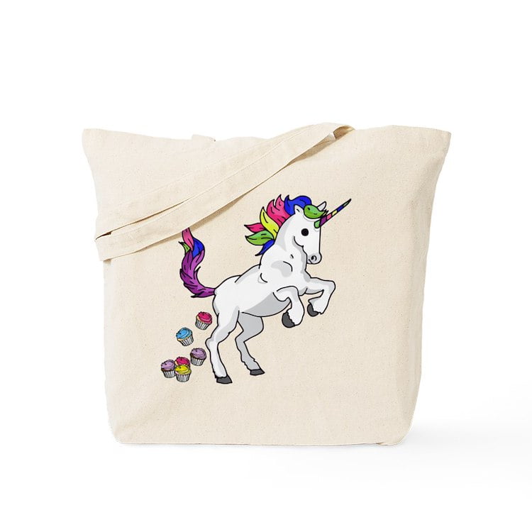 CafePress - Unicorn Cupcakes Tote Bag - Natural Canvas Tote Bag, Cloth Shopping Bag