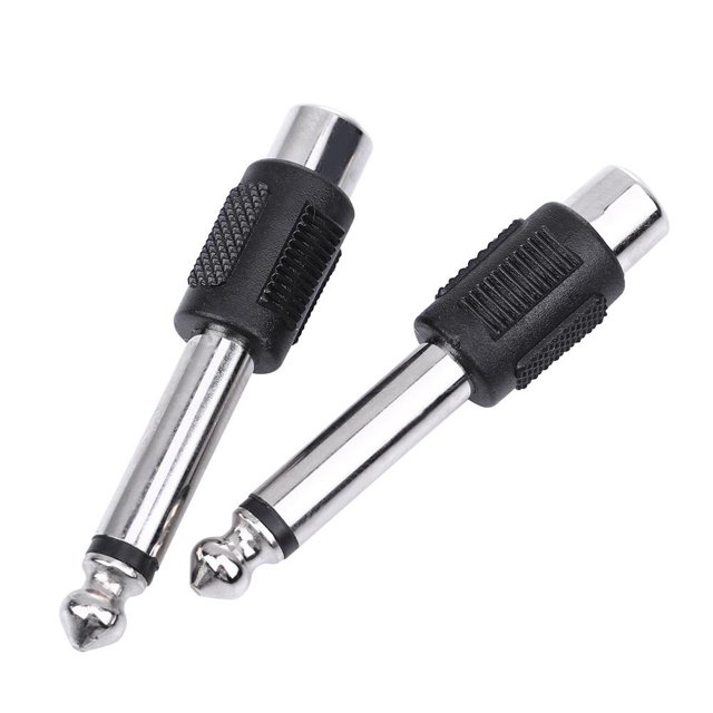 4 conectores adaptadores de audio mono macho RCA/AV hembra a 6,35 mm 1/4 pulgadas Universal Accesorios Electrónicos