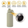 thumbnail image 3 of 1L stainless steel sports water bottle, large thermos bottle, portable outdoor water bottle with handle, 3 of 5