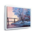thumbnail image 3 of Designart 'Bridge Of Meandering River With Winter Scenery I' Lake House Framed Canvas Wall Art Print, 3 of 5