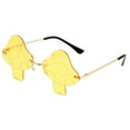 thumbnail image 2 of Yellow Mushroom Shape Vintage Sunglasses Trendy Sunglasses Womens Aviator Sunglasses Polyester UV 400 Glasses Oversized Classic Trend Ladies Sunglasses Sparkling Large Frame One Size, 2 of 3