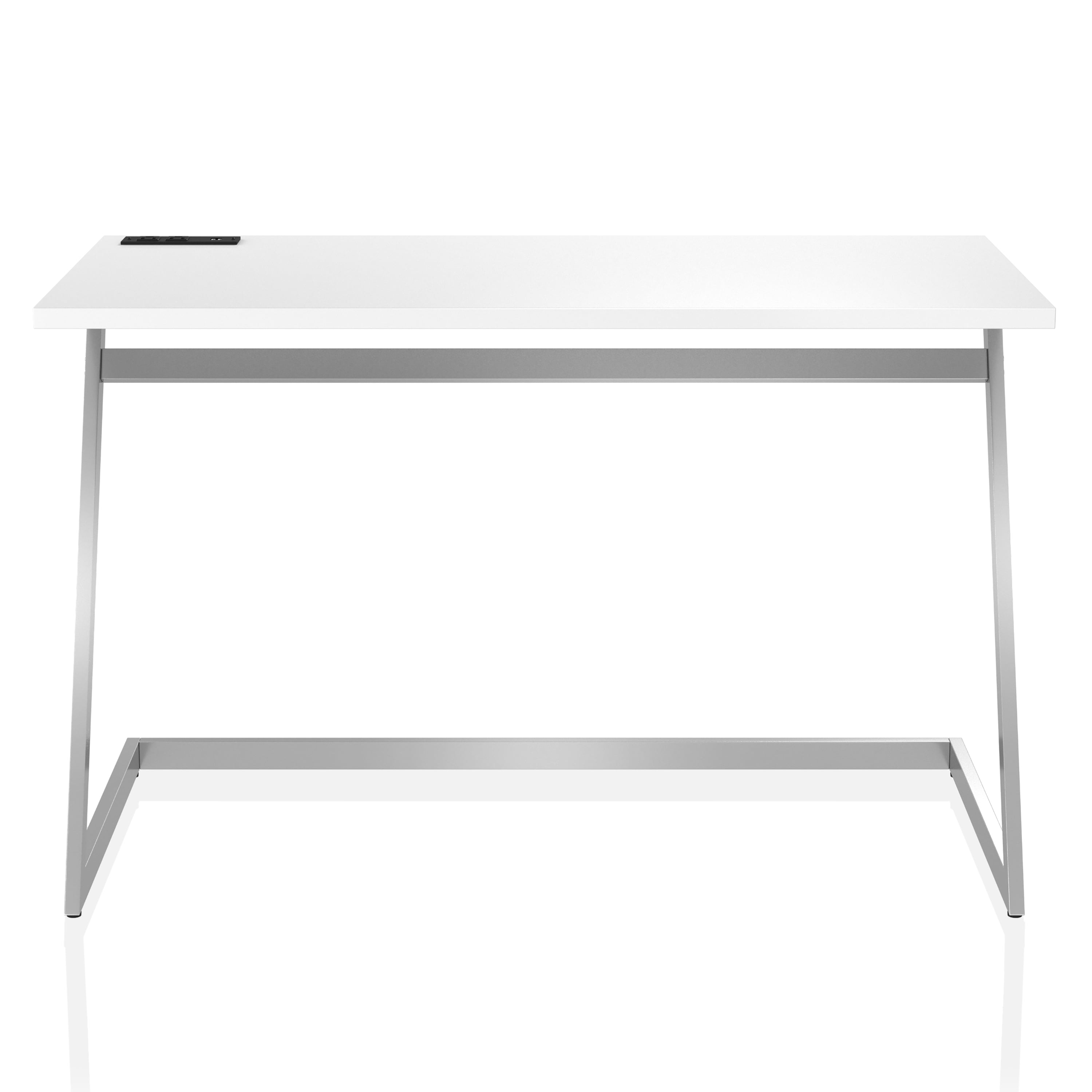 Furniture of America Harper Metal 47-in Writing Desk with USB, White