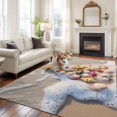thumbnail image 2 of 5'x7' Area Rugs, Coastal Christmas Tree Indoor Outdoor Area Rug for Living Room Bedroom, Nautical Beach Seaside Xmas Washable Bathroom Rugs Kitchen Floor Carpet Mats Home Decor Aesthetic, 2 of 8