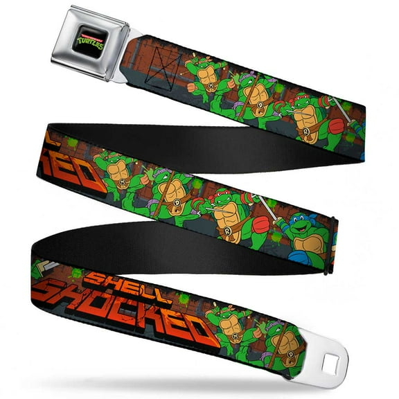 Classic Tmnt Logo Full Color Classic Tmnt Turtles Pose15 Shell Shocked Seatbelt Belt Standard