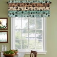 thumbnail image 3 of Teal Blue Brown Curtain Valances for Windows, Kitchen Valance Window Treatments Panel 2 Pack, Rustic Farmhouse Dog Paw Vintage Rod Pocket Short Curtains for Bathroom Bedroom 60 x 18 Inch, 3 of 8