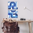 thumbnail image 2 of Stupell Industries Woven Blue Lines Geometric Color Abstraction Gray Framed by Grace Popp, 2 of 5