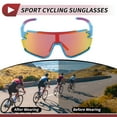 thumbnail image 3 of Unique Bargains 1 Set Motorcycle Riding Goggles Anti-glare Tri-Acetyl Cellulos PC UV400 Mountain Bike Cycling Sunglasses Multicolor Lens Blue with Red Spots Frame, 3 of 6