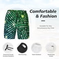 thumbnail image 5 of Lsque Mens Swim Trunks Green Disco Lights Pattern - Bathing Suit Compression Liner - Beach Swim Shorts Swimwear - (S-3XL) - Stretch Quick Dry -3X-Large, 5 of 9