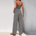 thumbnail image 6 of ZZwxWA Womens Bohemian Strapless Geometric Print Jumpsuit Wide Leg with Tie Waist for Summer 2025 Belly Control Pleated Petite Rompers for Women, 6 of 7