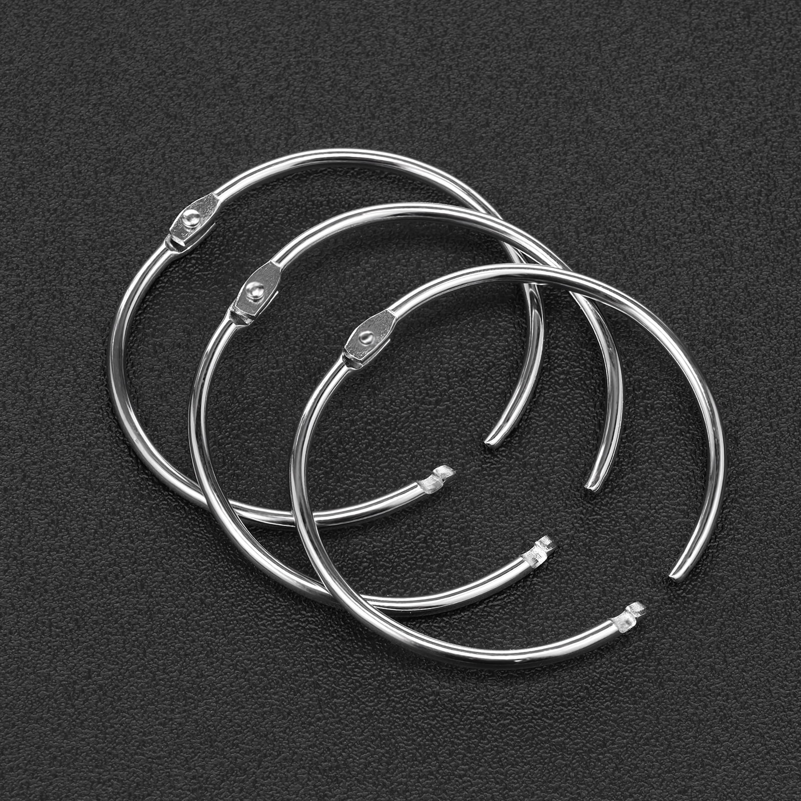 Threns Binder Rings,3 inch Loose Leaf Binder Book Rings,50 Pack Metal Keychain Loops for Index Cards Notebook Office Home