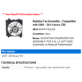 thumbnail image 2 of Radiator Fan Assembly - Compatible with 2009 - 2014 Acura TSX 2010 2011 2012 2013, 2 of 2