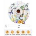 thumbnail image 6 of 15 Inch Round Placemats Set of 6, Easter Non Slip Heat Insulation PP Table Mats, Cute Rabbits Eggs Floral Butterflies Colorful Plaid Washable Place Mats for Kitchen Dining Party Table Decor, 6 of 7