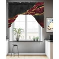 thumbnail image 3 of Red Marble Kitchen Curtains Swag Valance for Windows/Bathroom/Cafe, Gold Abstract Vintage Modern Ombre Art Rod Pocket Drape Panel Swag Curtains Valance for Bedroom/Living Room 56"x36", 3 of 6