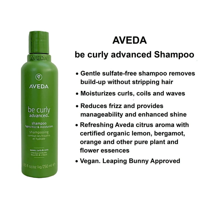 Aveda Be Curly Advanced Shampoo, 8.5 oz, sulfate-free for curly