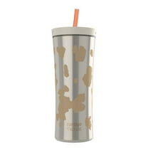 Contigo 20oz Shake & Go Tumbler, Plastic with Straw, Oatmilk Cowhide Couture