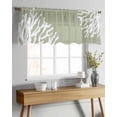 thumbnail image 4 of Coral Sage Green Valance Curtains for Kitchen/Living Room/Bathroom/Bedroom Window,Coastal White Ocean Marine Nautical Beach Rod Pocket Small Topper Half Short Window Curtains Sheer Scarf 42"x18", 4 of 8