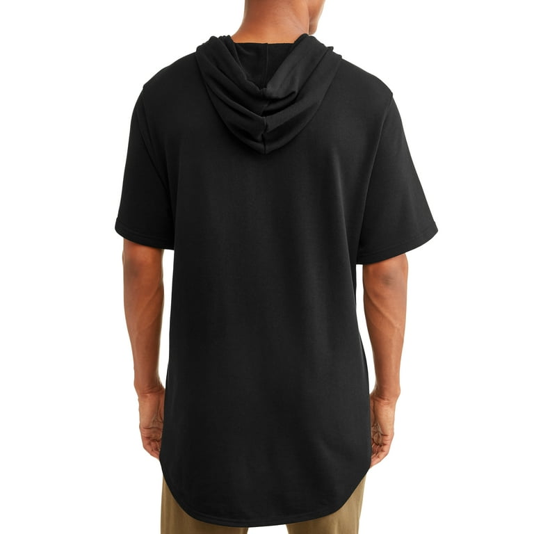 No Boundaries Men s Short Sleeve Elongated Hoodie Walmart