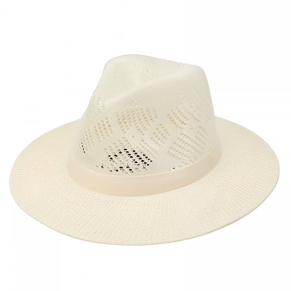 TELOLY Sun Hats for Men Wide Brim Panama Hat Beach Hat Straw Hats for Men Sun Protection Foldable Men Fedora Hats Upf50