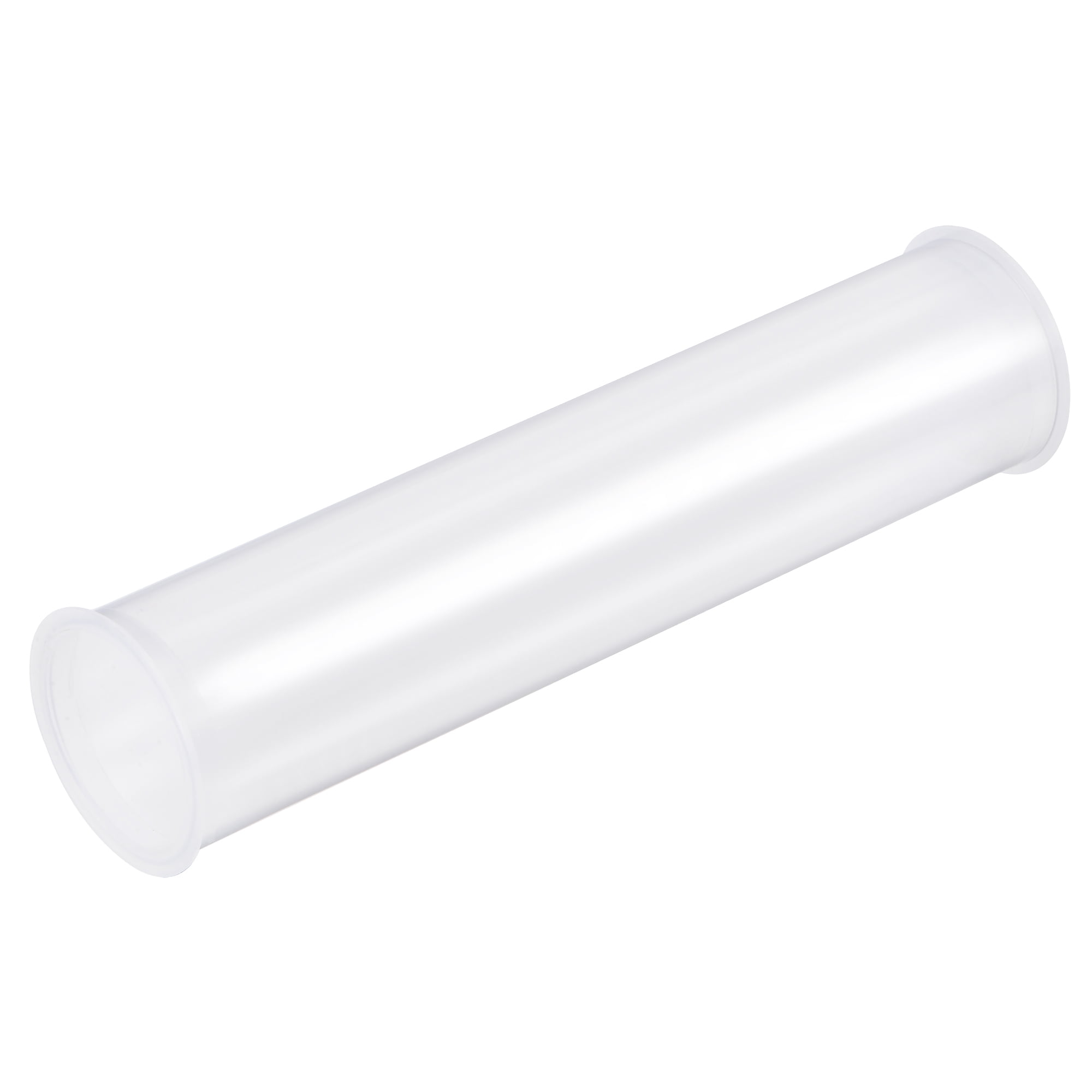 Uxcell 1 5/8'x7.5'(41mmx190mm) Clear Storage Tube Lightweight for Bead Containers, Craft, DIY with White Caps 2 Pack