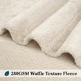thumbnail image 4 of PAVILIA Beige Cream Throw Blanket for Couch Bed, Soft Fleece Throws for Sofa Chair, Fuzzy Waffle Textured Blanket, Cozy Warm Lightweight All Season Blanket Throw, 50x60, 4 of 9
