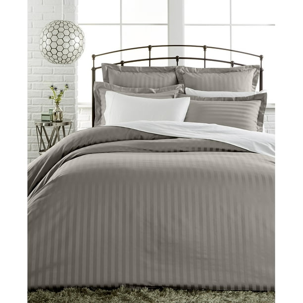 Charter Club Damask Stripe King Duvet Cover, 500 Thread Count, 100