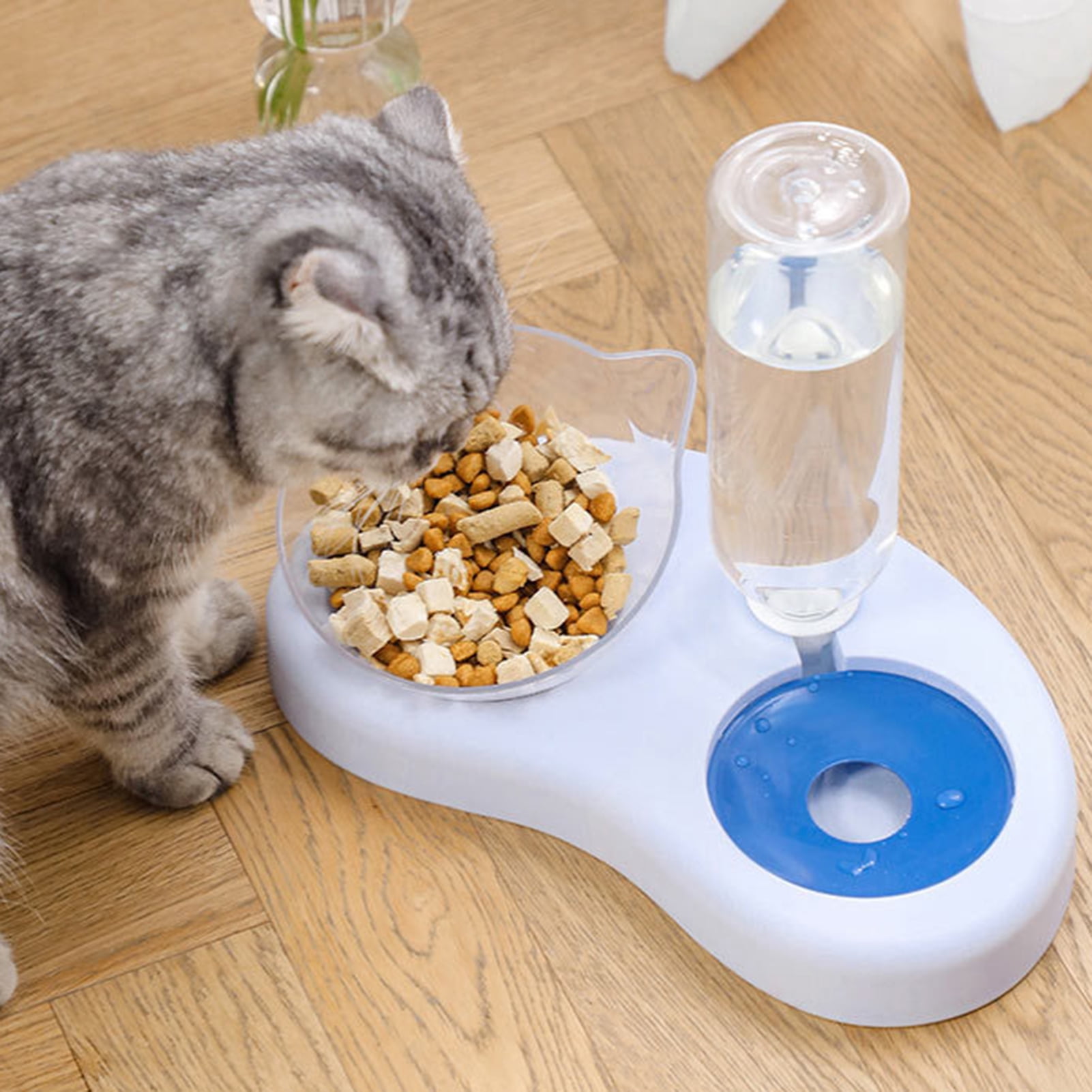 DOPI Pet Bowl Dry Wet Use Automatic Lightweight Cat Water Dispenser Food Container Feeder for Home Use